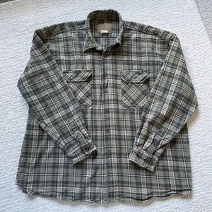 Field N Forest Mens 4XLR Green Plaid 100% Cotton Heavy Flannel Shirt Gorpcore